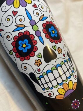Day of the Dead SUGAR SKULL Double Wall TRAVEL TUMBLER Cup w/ Sipper Lid 16 oz